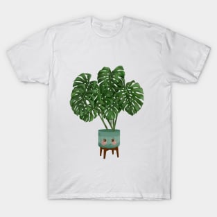 Cute Plant Illustration, Monstera Deliciosa Plant Illustration T-Shirt